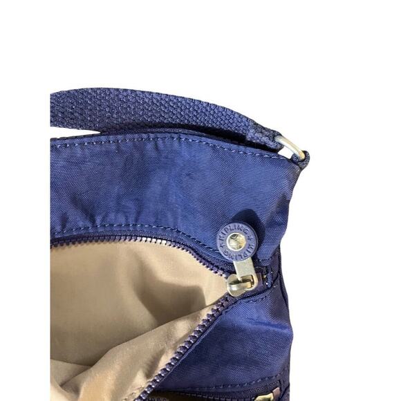 Kipling Blue Navy Nylon Messenger Crossbody Bag with Andy Gorilla Keychain - Picture 6 of 7